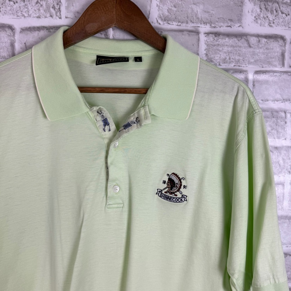 Bobby Jones Collection Mint Green Shinnecock 1891 Polo Shirt Made in Italy LARGE